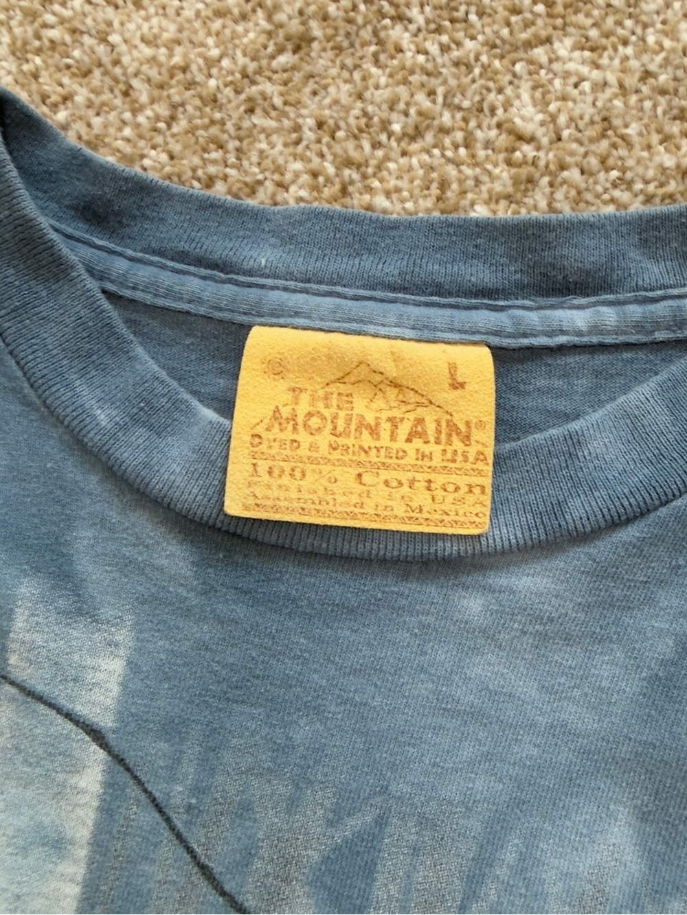 Vintage Wolf Graphic Tee Blue Tie Dye Y2K Nature Streetwear Mens L - Picture 5 of 8